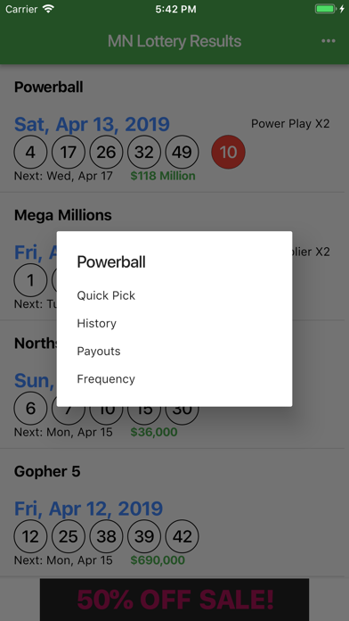 MN Lottery Results screenshot 2