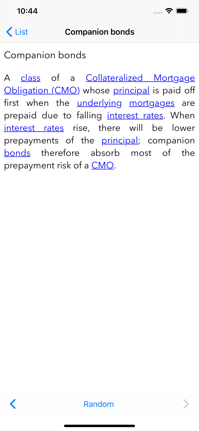 Harveys Financial Glossary
