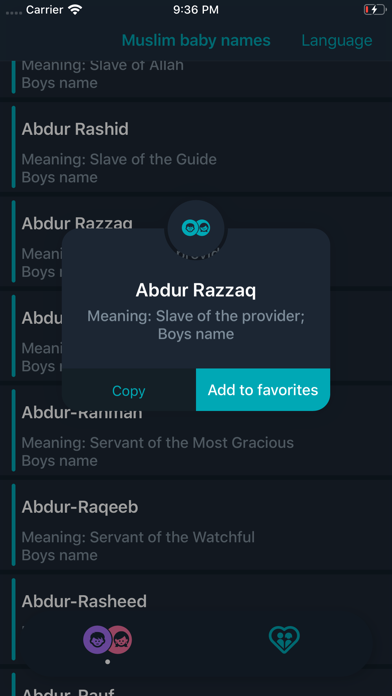 Мусульманские имена screenshot 2