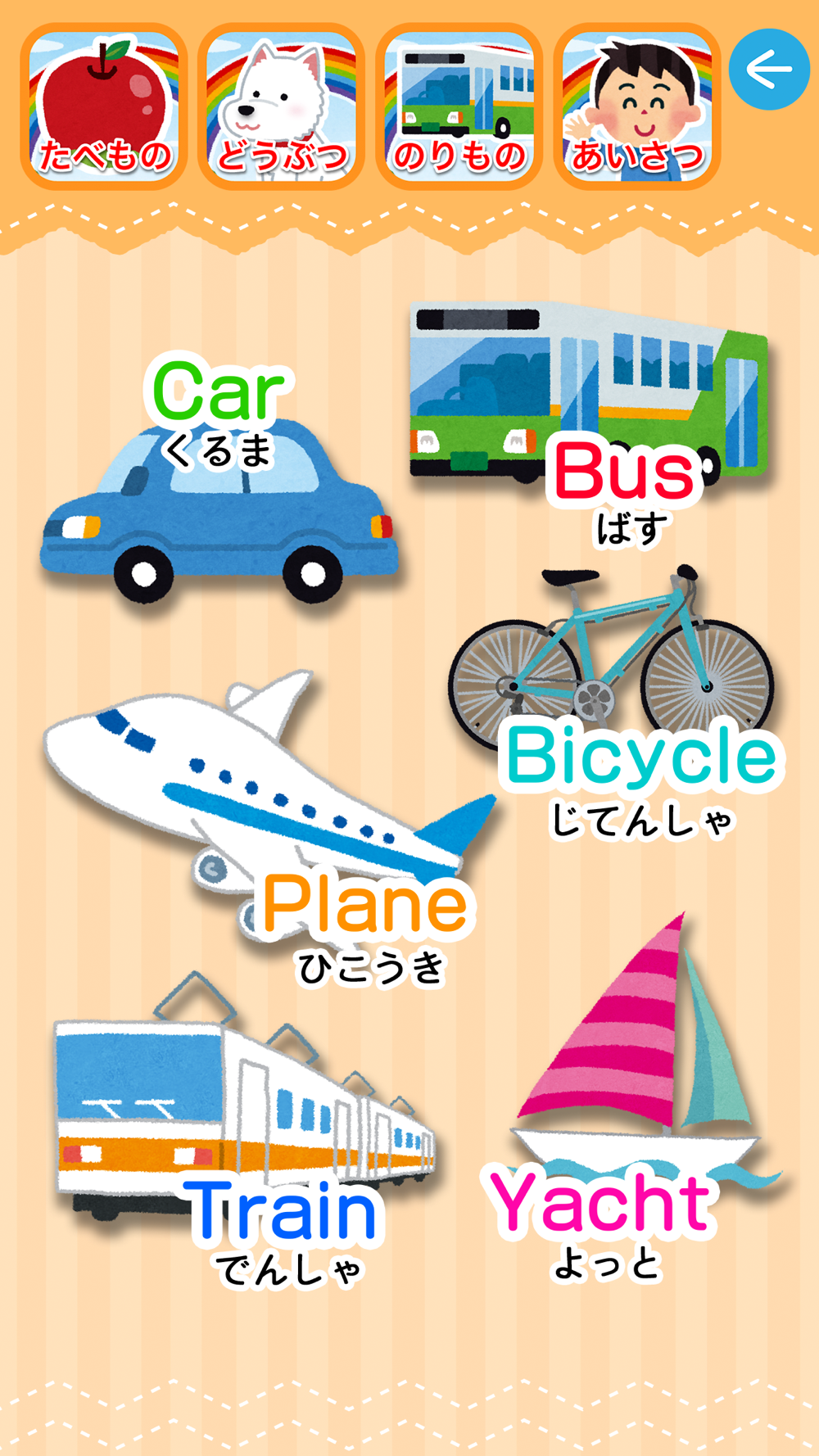 はじめての英語タッチ 食べ物 動物 乗り物編 Free Download App For Iphone Steprimo Com