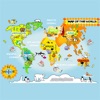 Animals with the world map
