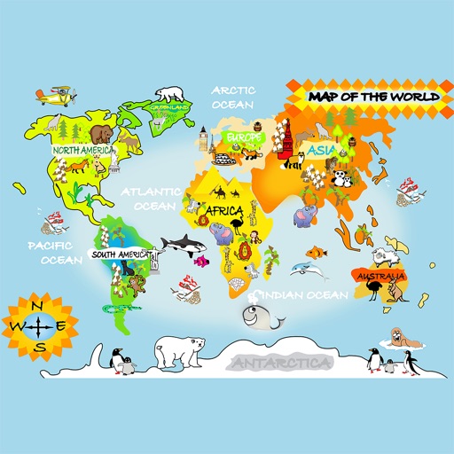 Animals with the world map by MBI Co.Ltd