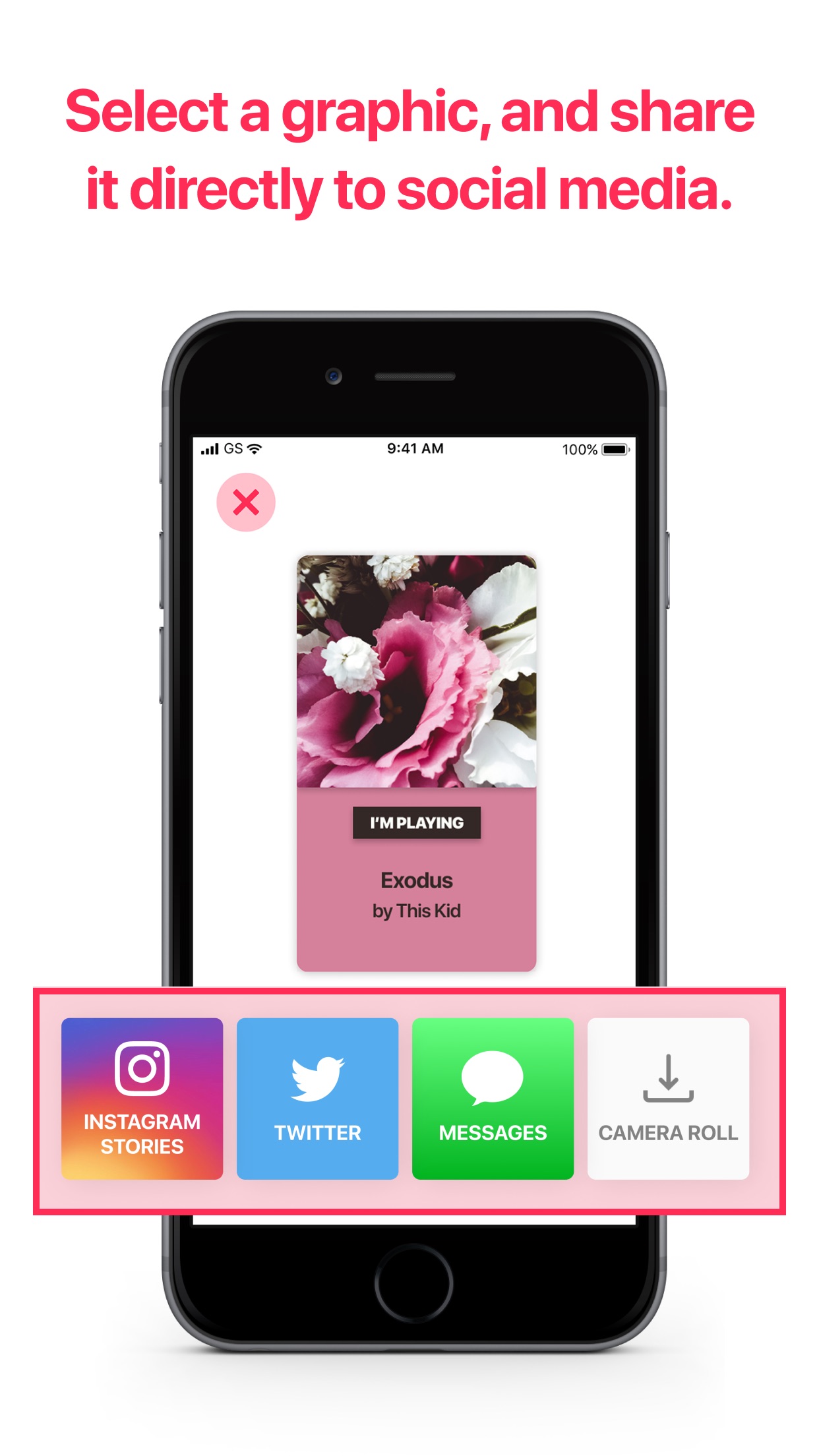 Screenshot do app Share Music Graphics