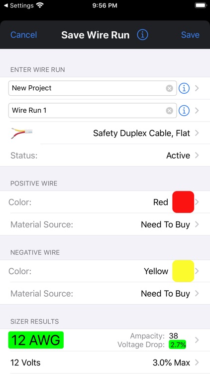 DC Wire Sizer