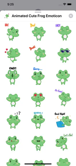 Game screenshot Animated Cute Frog Emoticon apk