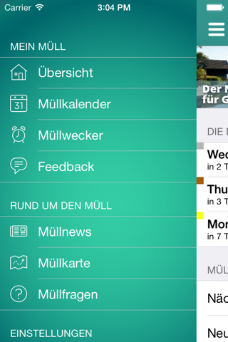 Müll App - náhled
