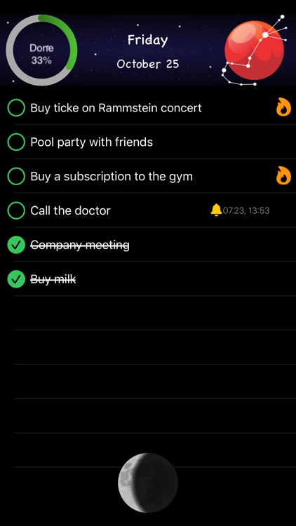 MoonToDo - Lunar to do list