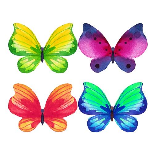 Watercolor Butterflies Sticker iOS App