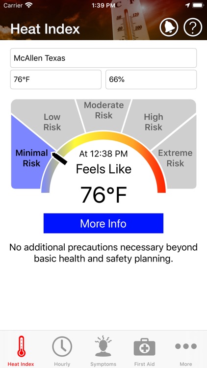 OSHA-NIOSH Heat Safety Tool by Centers For Disease Control and Prevention