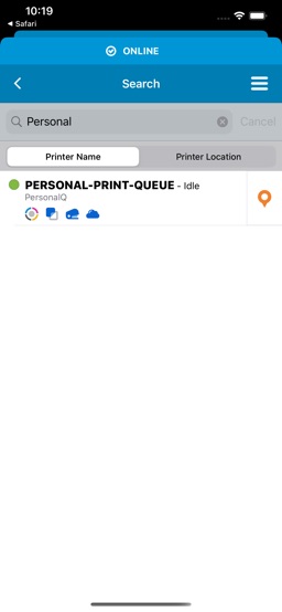 HP Advance app screenshot
