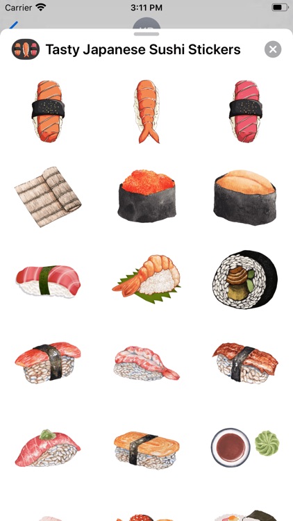 Tasty Japanese Sushi Stickers