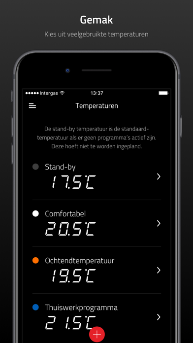 Intergas Comfort Touch iPhone app afbeelding 3