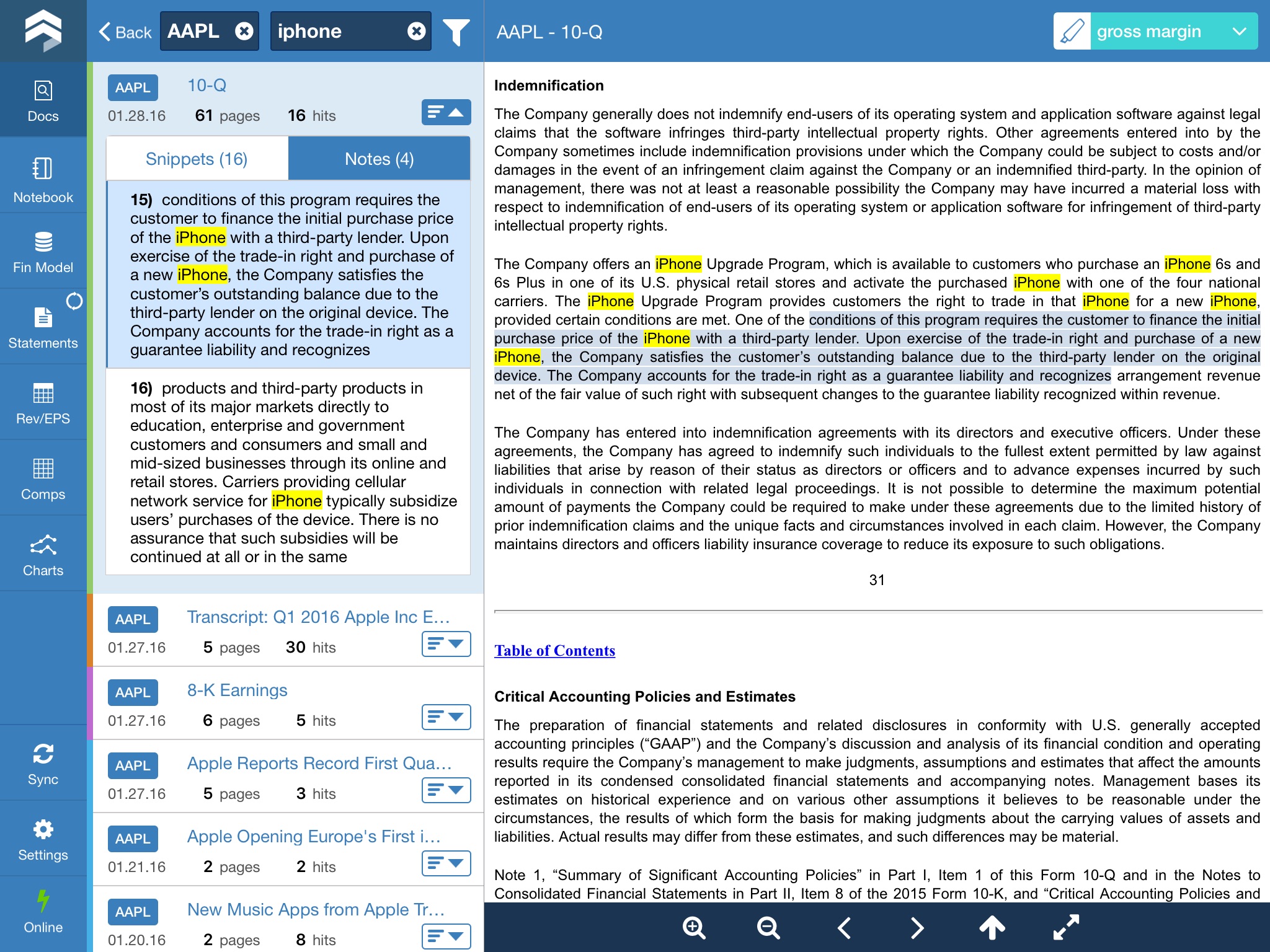 Sentieo Reader screenshot 2