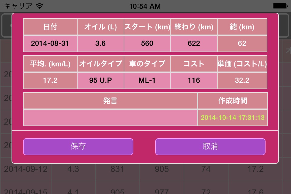 TC Fuel consumption Record screenshot 3