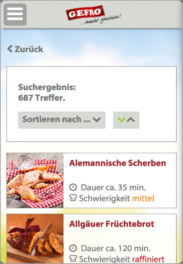 GEFRO Rezepte screenshot 3