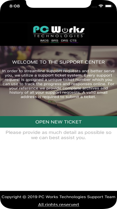 Support Center screenshot 2