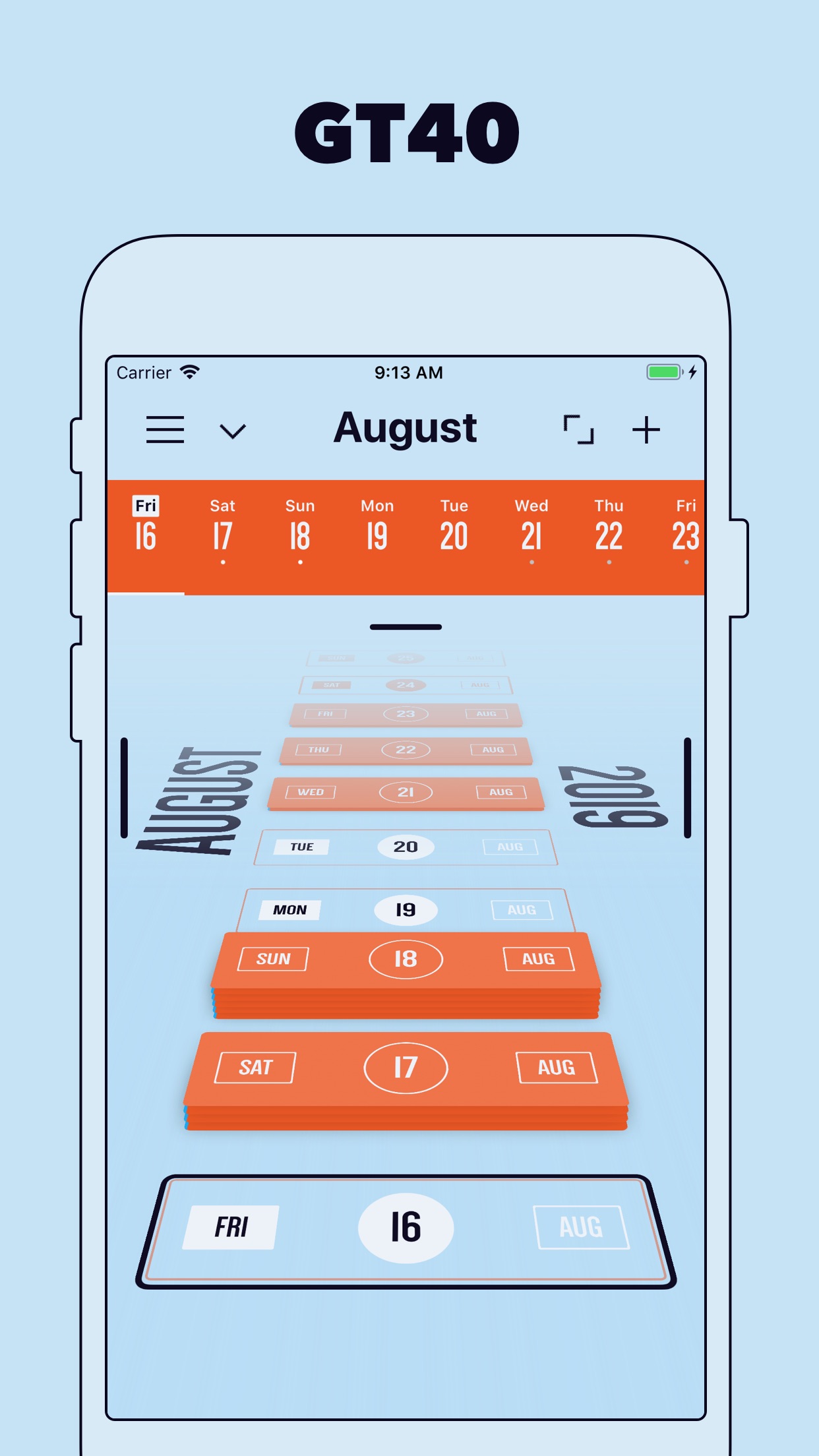 Screenshot do app Vantage Calendar
