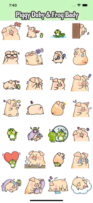 Piggy Duby&Frog Bady -Stickers(圖2)-速報App