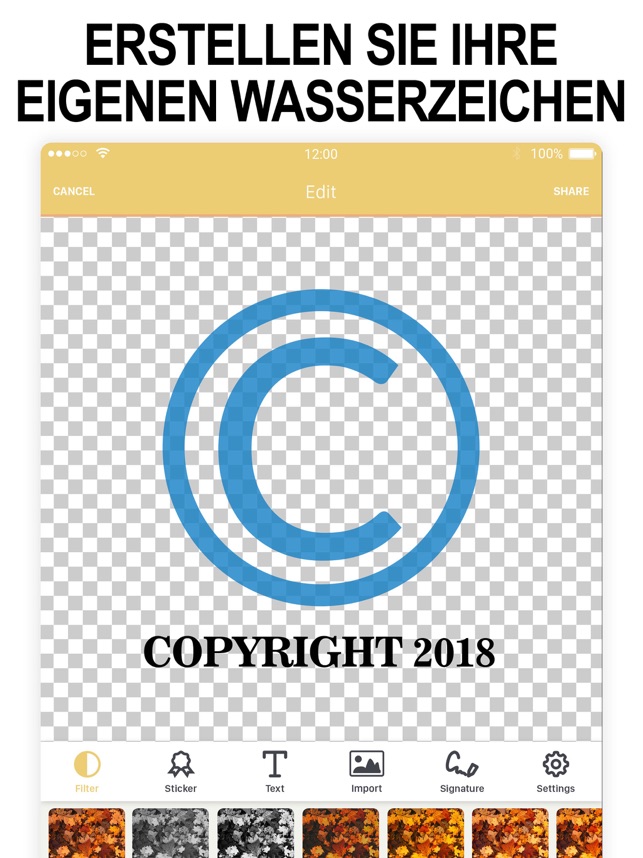 Watermark Photo Ihr Copyright Im App Store