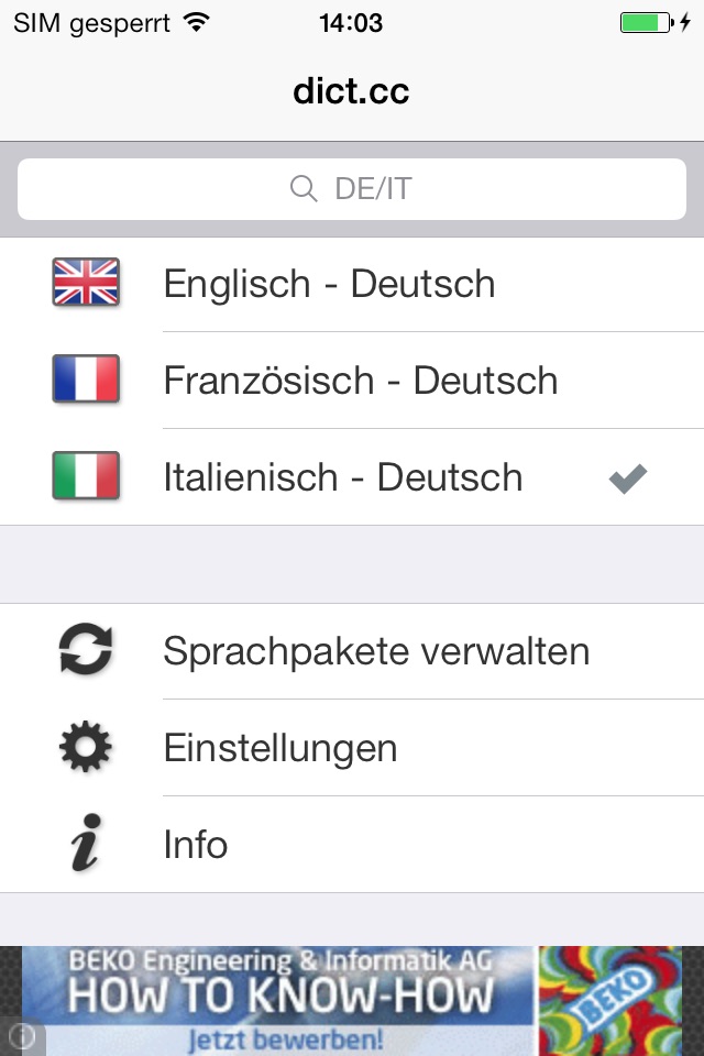 dict.cc Wörterbuch screenshot 3