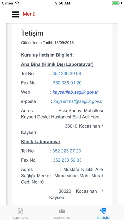 khsl lab sonuc by kayseri halk sagligi