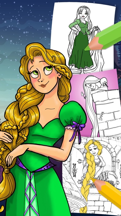 Rapunzel Coloring Book Game screenshot 2