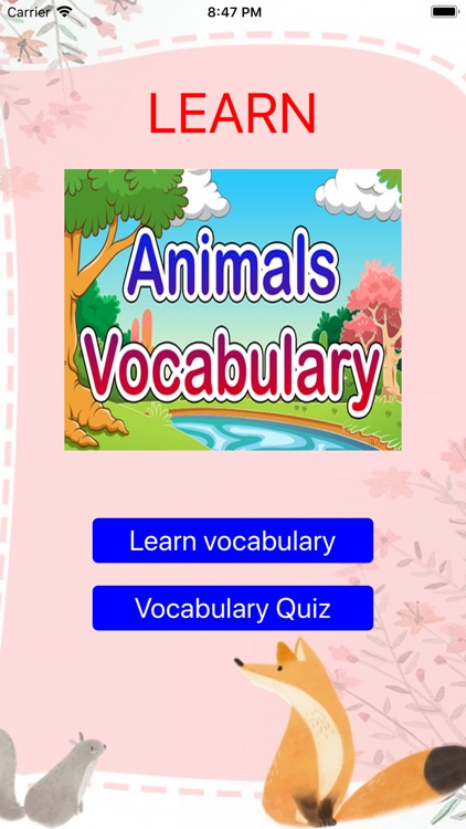 Animals words in English