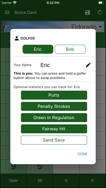 EasyScore Golf Scorecard