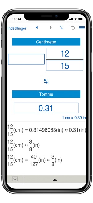 Tommer Centimeter omregner i App Store