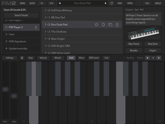 AudioKit FM Player 2: DX Synth
