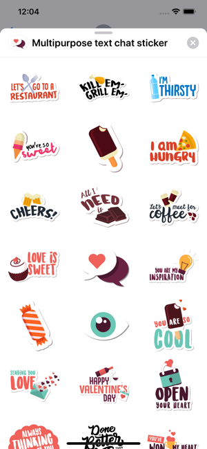 Multipurpose text chat sticker