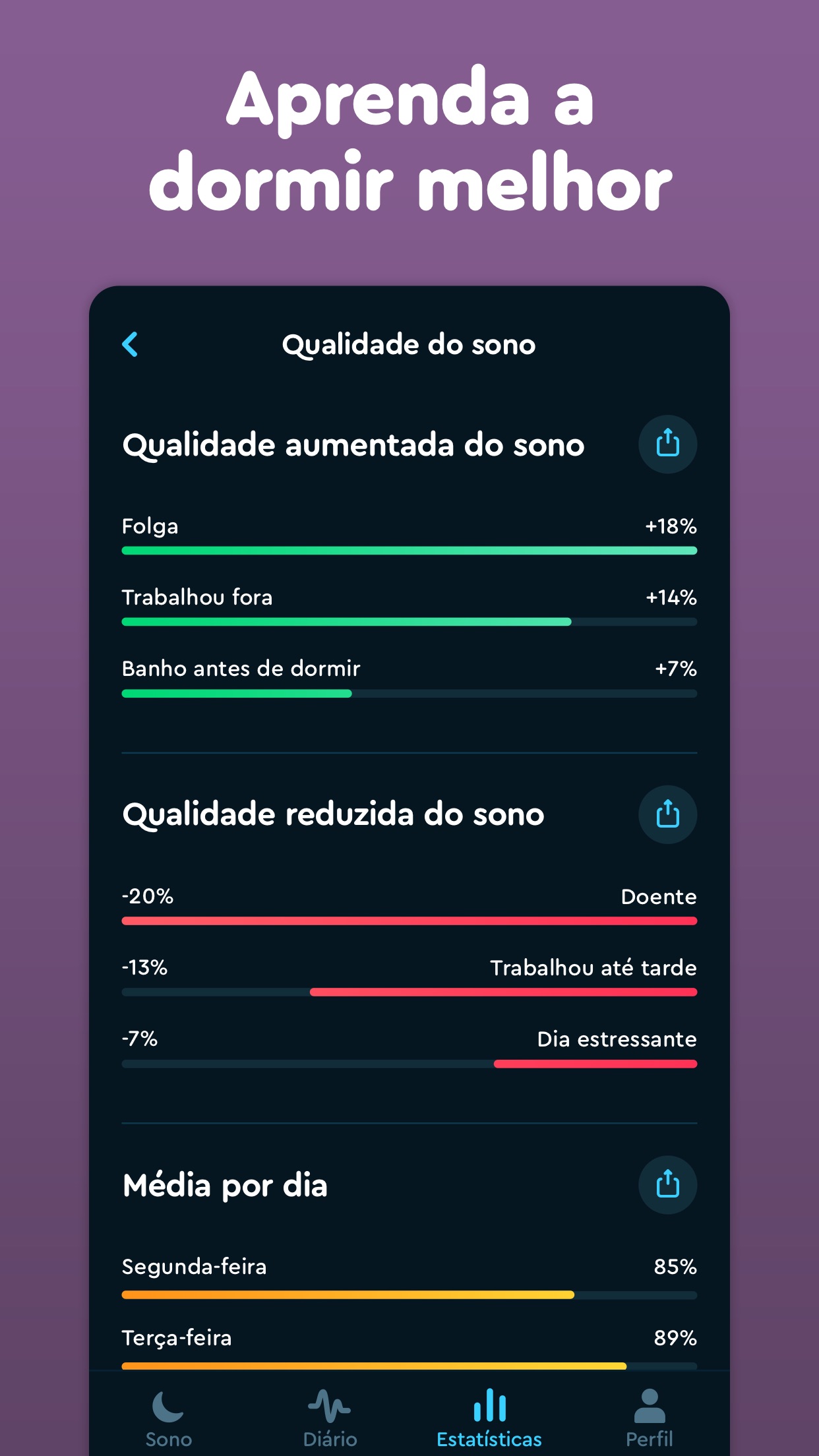 Screenshot do app Sleep Cycle: smart alarm clock