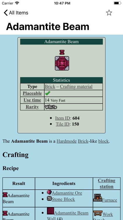 Pocket Wiki Plus for Terraria