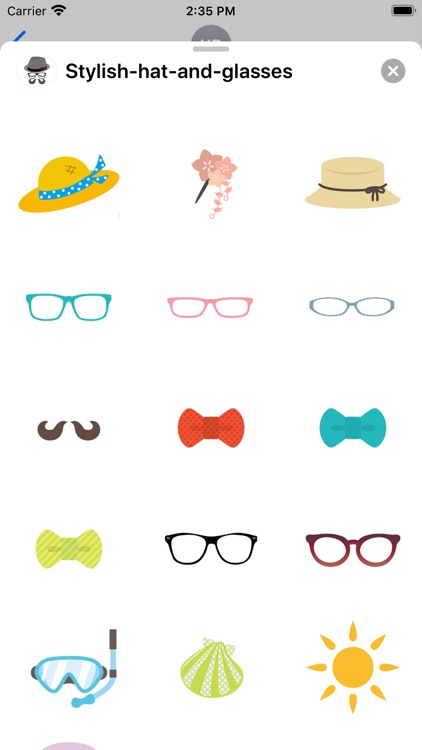 Stylish hat and glasses