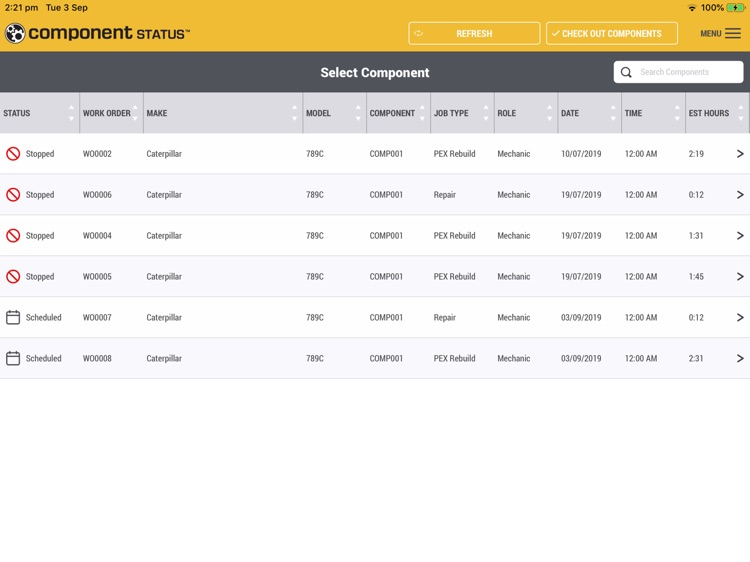 ComponentStatus Mobile