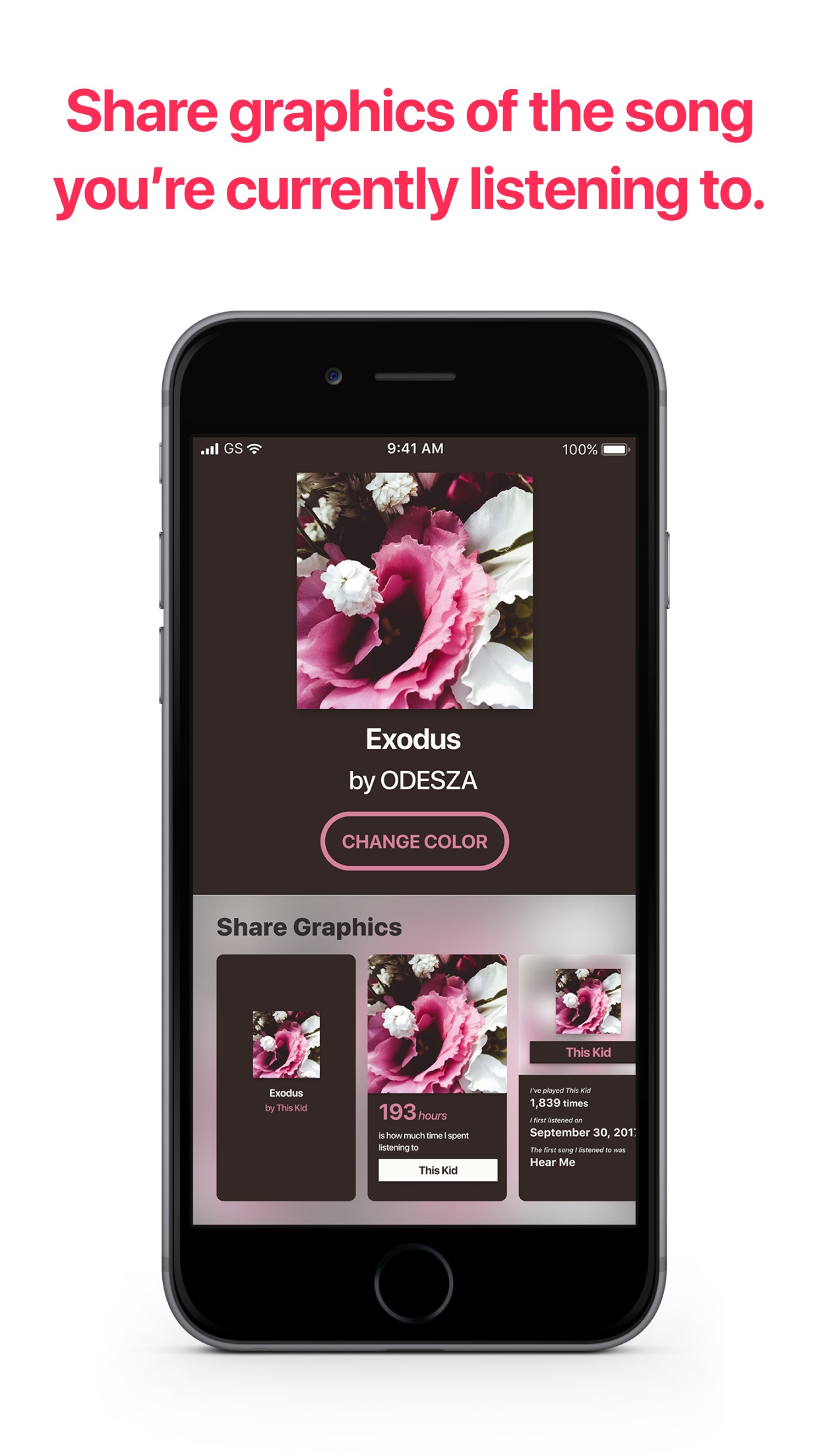 Screenshot do app Share Music Graphics