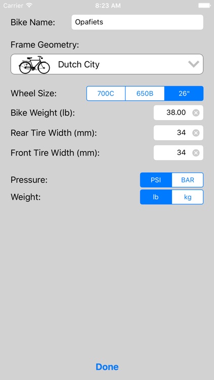 Bicycle Tire Pressure screenshot-3