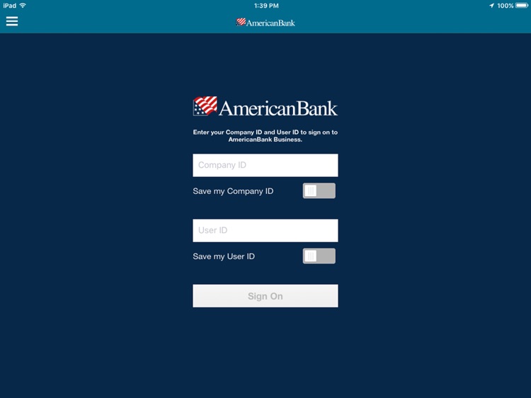 AmericanBank Business for iPad