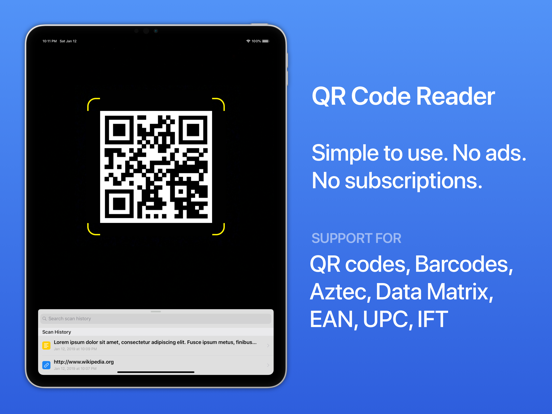 QR Code Reader for iPhone Screenshots