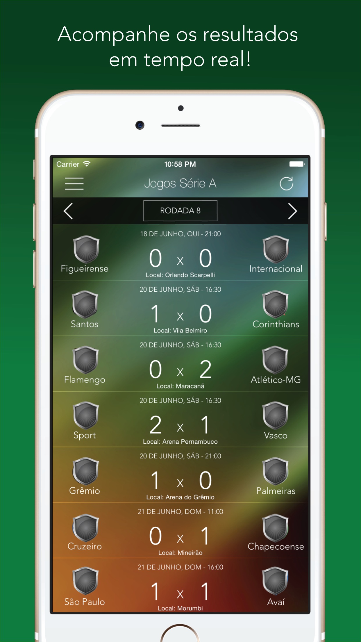 Screenshot do app Brasileirão Pro 2020 Série A B