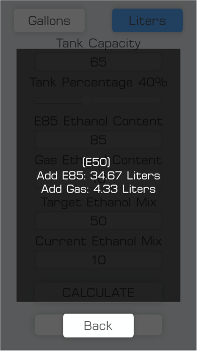 E85 Mix Ethanol Calculator screenshot 4