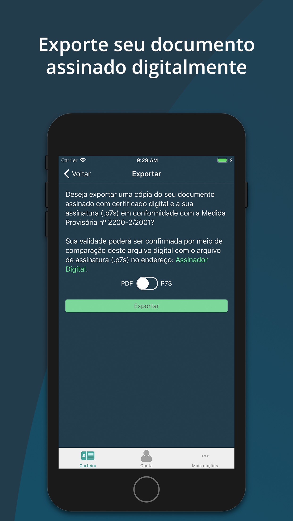Screenshot do app Carteira Digital de Trânsito
