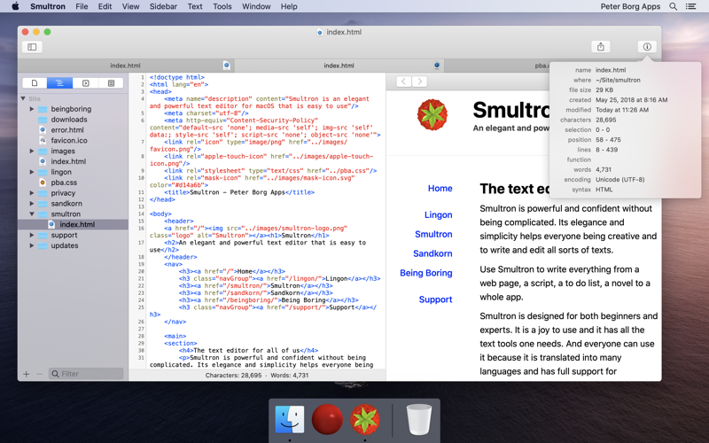 Smultron 12 - Text editor screenshot 3