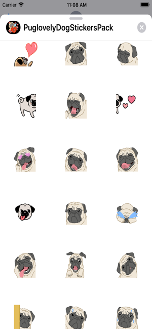 Pug love Dog Stickers Pack(圖4)-速報App