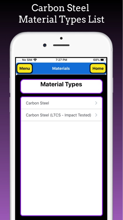 ASME Materials and Electrodes