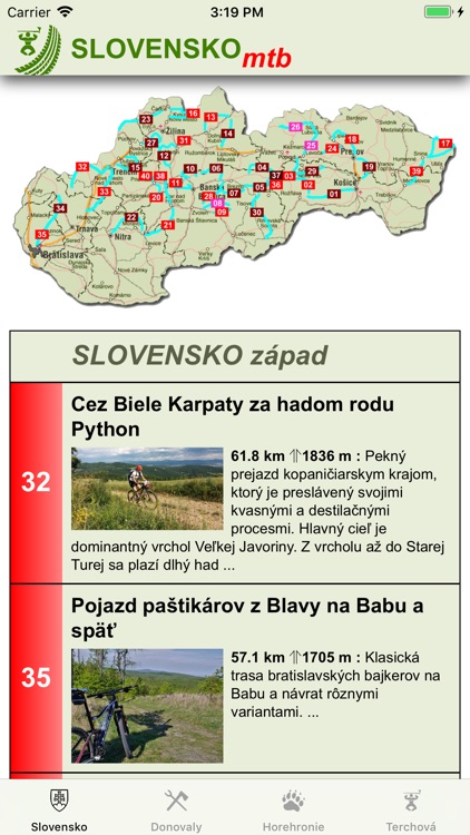 Cyklotrasy  Slovensko MTB