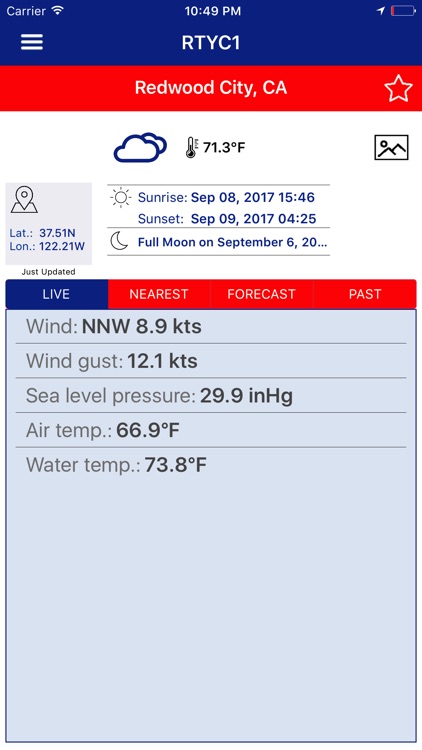 NOAA NDBC Buoy Live Marine PRO