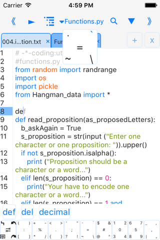 pythoni-run code,autocomplete - náhled