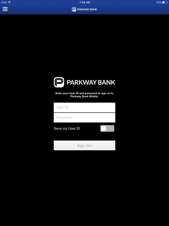 Parkway Bank for iPad