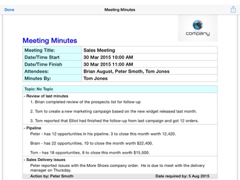 Simple Meeting Minutes screenshot 4